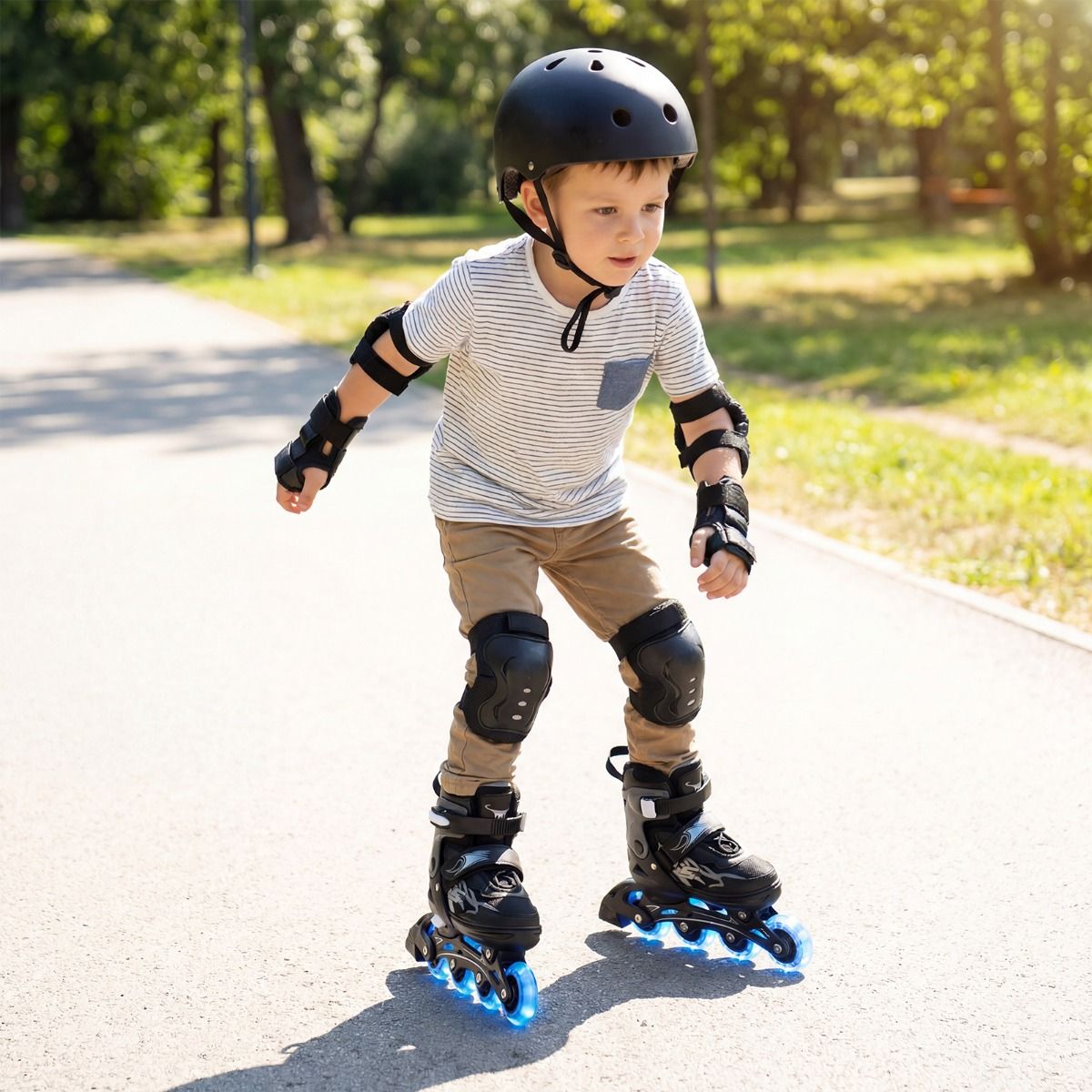 Coast Kinder-Inlineskates – 4-fach verstellbar – LED-Rollen – grau