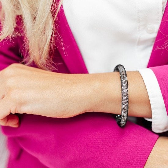 Yolora Damen Mesh Armband - Kalpa Camaka Kristalle - Damenarmband Schwarz - Schmuck - Luxus-Geschenk-Box - Geschenk-Box - Exklusive Geschenk-Box - Schöne Geschenk-Box - Geschenk zum Muttertag