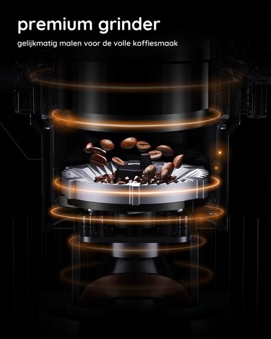 Safecourt Elektrische Kaffeemühle Deluxe - 25 Funktionen - 1000W - Für Kaffeebohnen - Schwarz