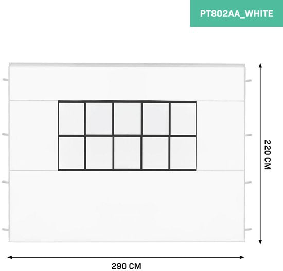 VONROC Seitenwandset - Für Premium Partyzelt PT501XX - Wasserdicht - 50+ UV Schutz - Weiß