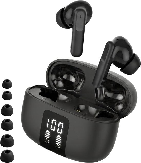 Audyn Kabellose Ohrhörer – Kabellose Ohrhörer – Geräuschunterdrückung ANC+ENC – Bluetooth – In-Ear – Schwarz – FlowTune Pro