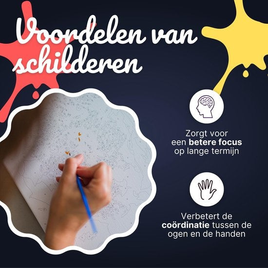 RubyeÂ® Malen nach Zahlen Erwachsene - Vollmond - Farben und Pinsel enthalten - Leinwand Malen nach Zahlen - 40x50cm