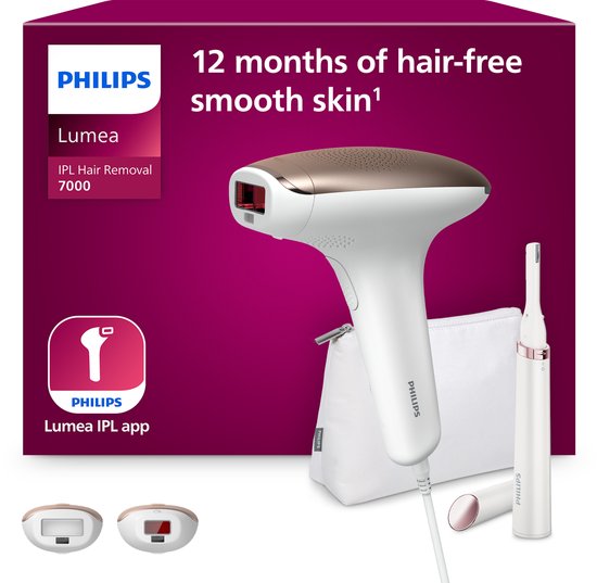 Philips Lumea IPL 7000 Serie – IPL-Haarentfernungsgerät – 2 Aufsätze mit Trimmer – BRI921/00