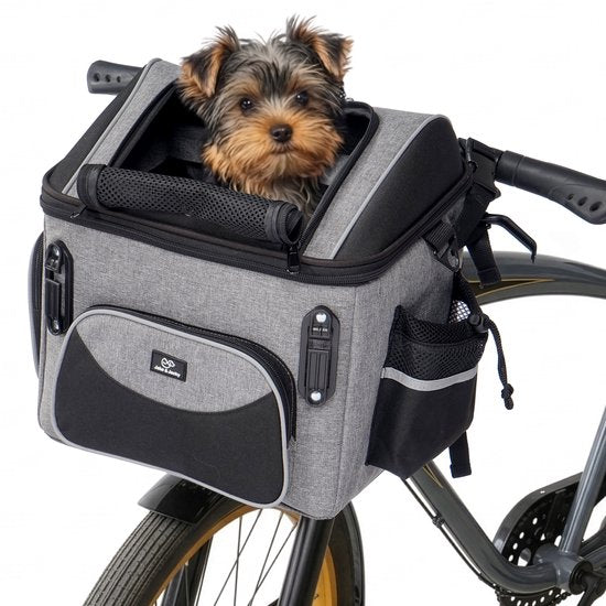 Jake und Jacky Hunde-Fahrradkorb – Fahrradkorb für den Hund vorne – Hunde-Fahrradkorb – Autositz für Hunde – Kleine Hunde bis max. 8 kg – 39 x 28 x 34 cm