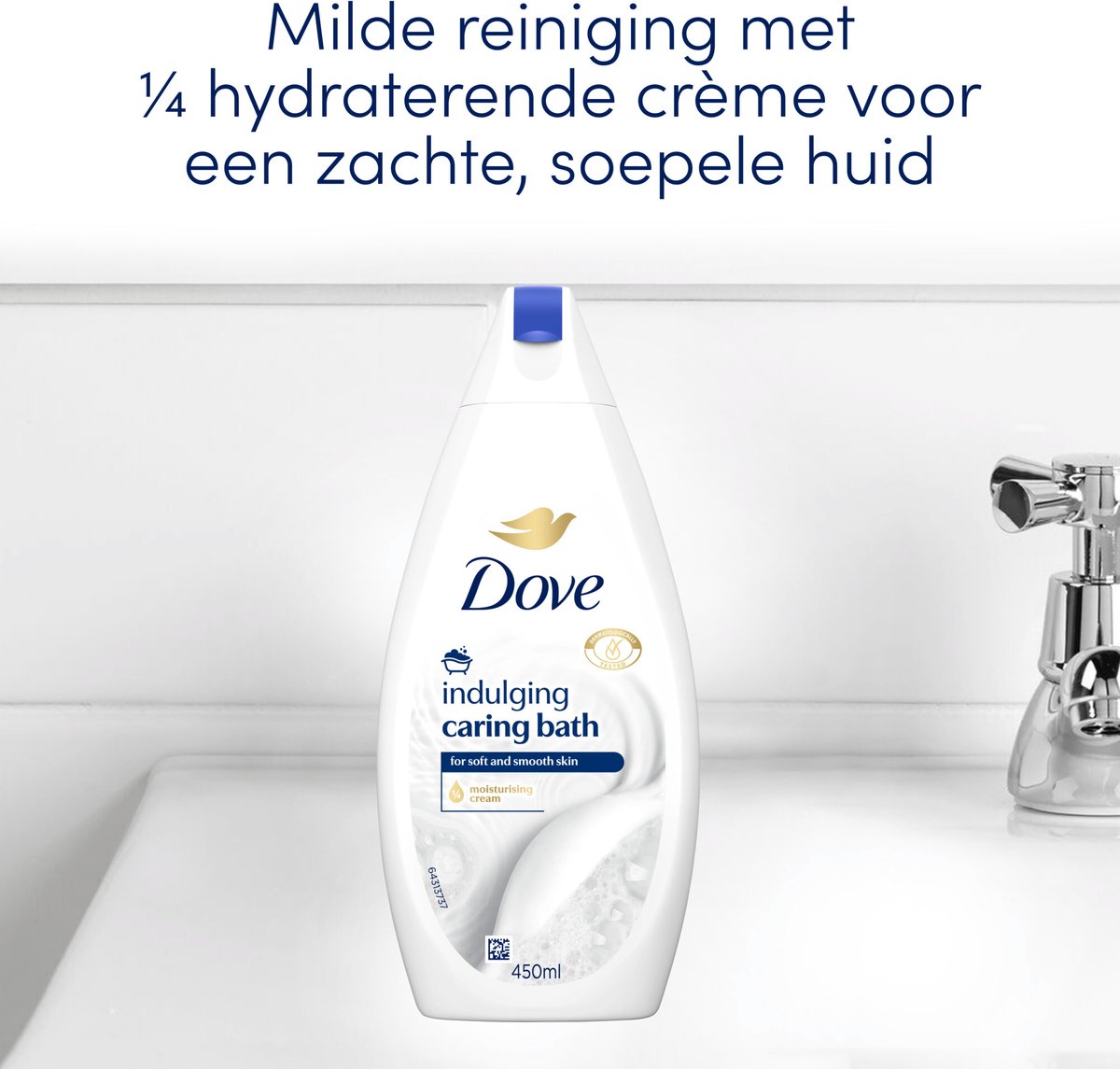 Dove Caring Bath Indulging Cream Badecreme – Feuchtigkeitsspendender Badeschaum – 6 x 450 ml – Vorteilspackung