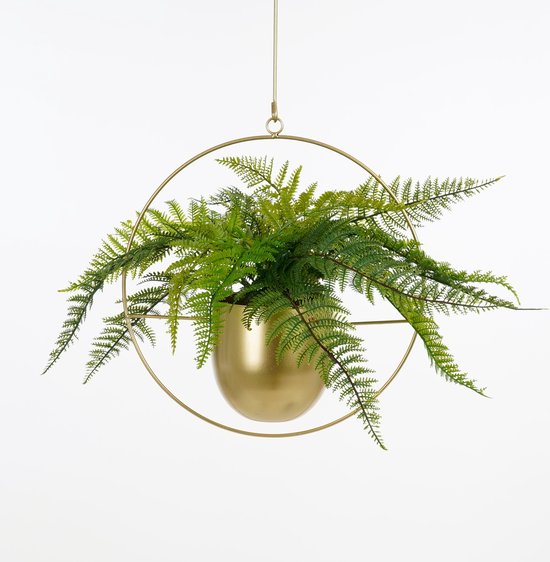 Mica Decorations Dexter Blumentopf hängend - L34 x B14 x H65 cm - Gold