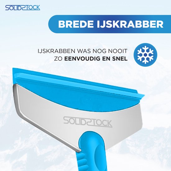 SolidStock Eiskratzer für das Auto – Eiskratzer für das Auto – Extra breit – Scheibenkratzer – Ergonomisches Design – Blau