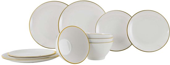 Gimex Linea Line Geschirrset – Gold – 12-teilig