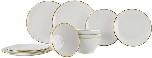 Gimex Linea Line Geschirrset – Gold – 12-teilig
