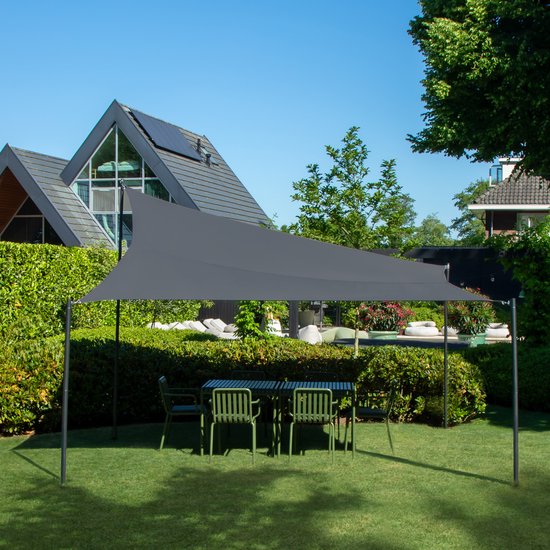 VONROC Premium Shade Cloth - Tarp - Rechteck - 400x300 cm - Wasserabweisend - Grau - Inkl. Aufbewahrungsbeutel und Befestigungsschnur