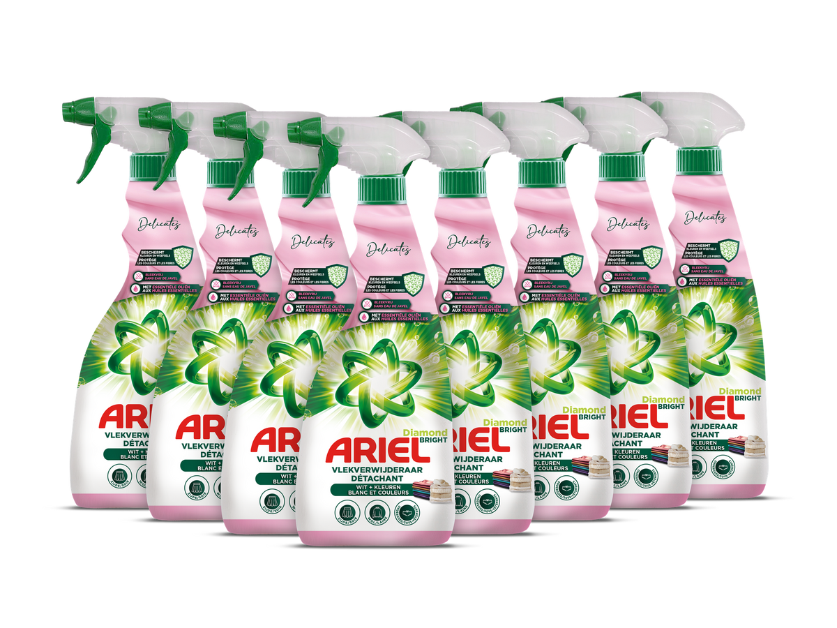 Ariel Delicate & Wool Fleckenentferner-Spray – 8 x 750 ml – Für Wolle, Seide und farbige Kleidung