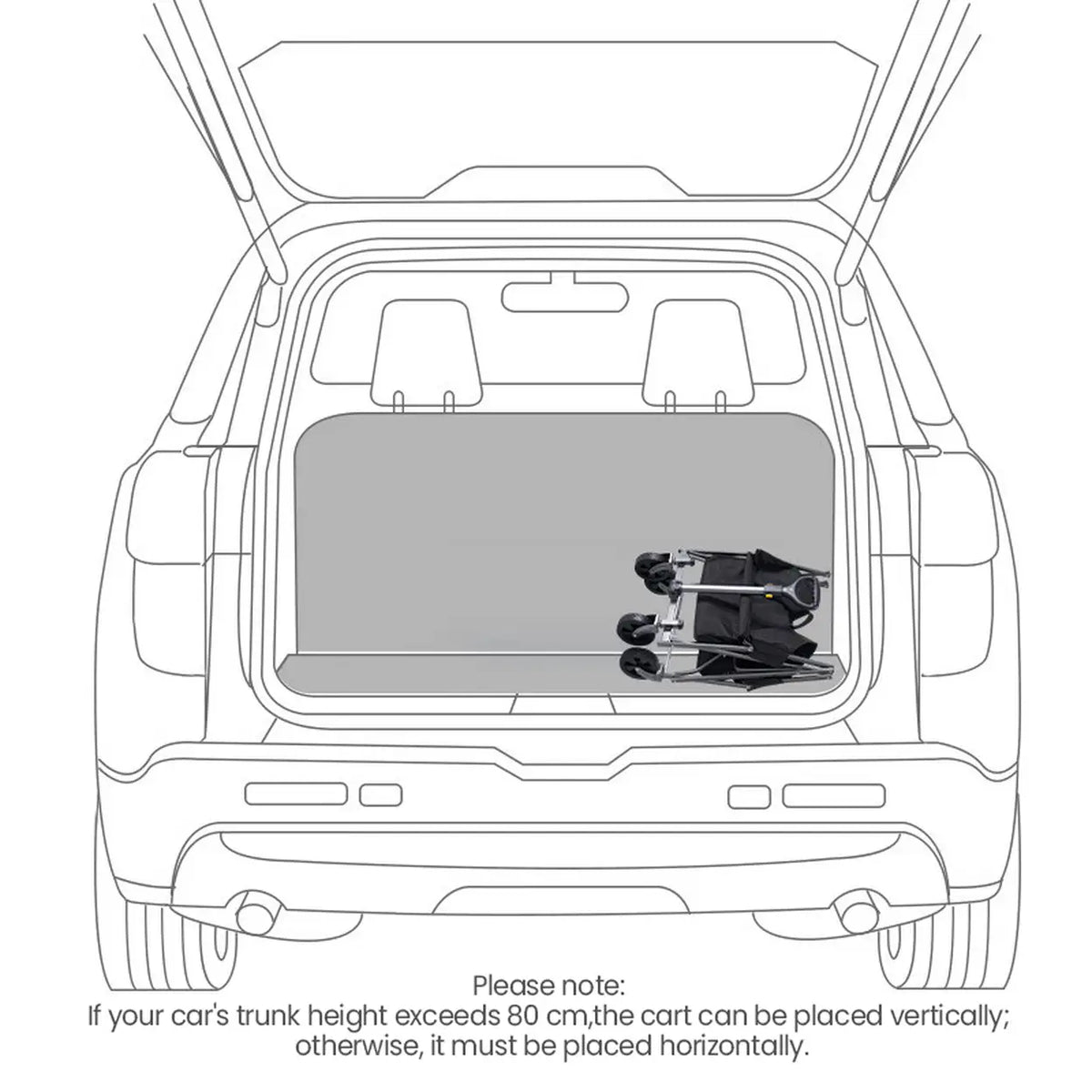 Ochama Faltbarer Handwagen 75 l – Schwarz – 100 kg Tragkraft – 360°-Lenkrollen – Zusammenklappbar