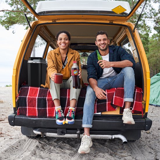 Auronic Elektrische Kühlbox 12 V und 230 Volt – 20 l – Camping-Kühlschrank – Auto – Kühlen und Heizen – Frigobox – Schwarz