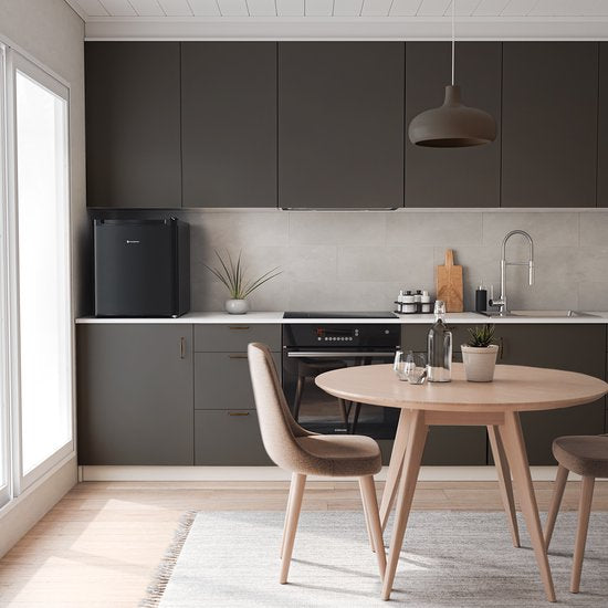 KitchenBrothers Mini-Kühlschrank - 40L - Kleiner Kühlschrank - Freistehend - Frigo - Kompakt - Schwarz