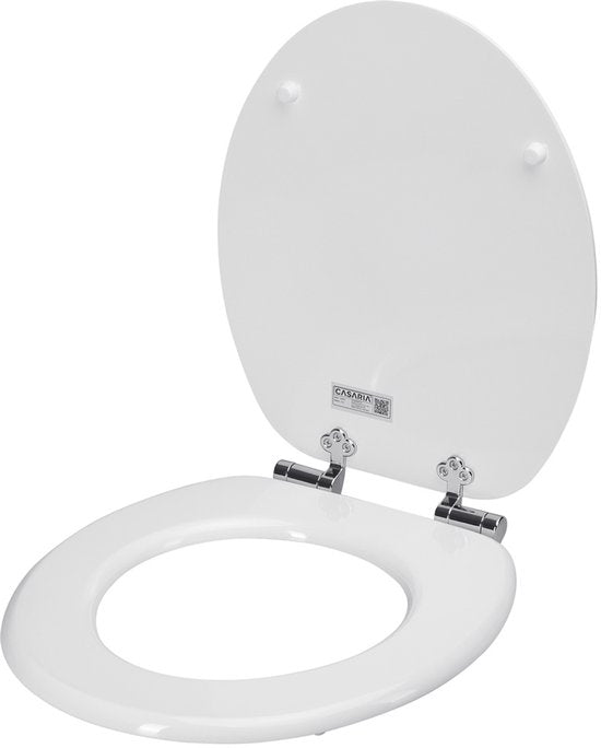 Casaria Toilettensitz mit Deckel und Verschlussmechanismus aus MDF, weiß