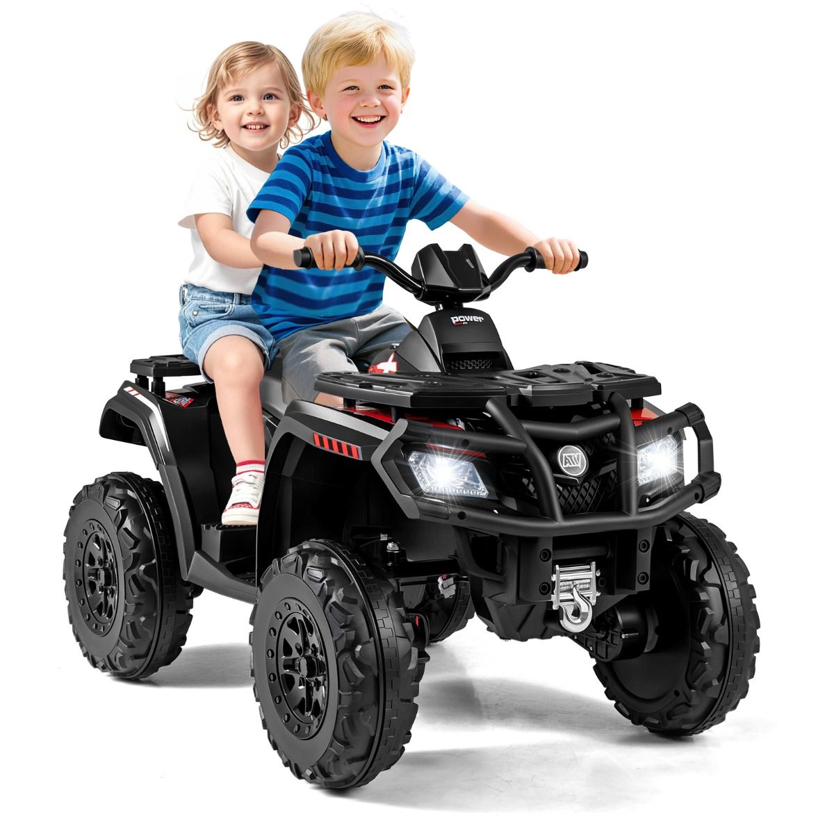 Coast Elektro-Kinderquad – 2 Sitze – 4 Motoren – schwarz