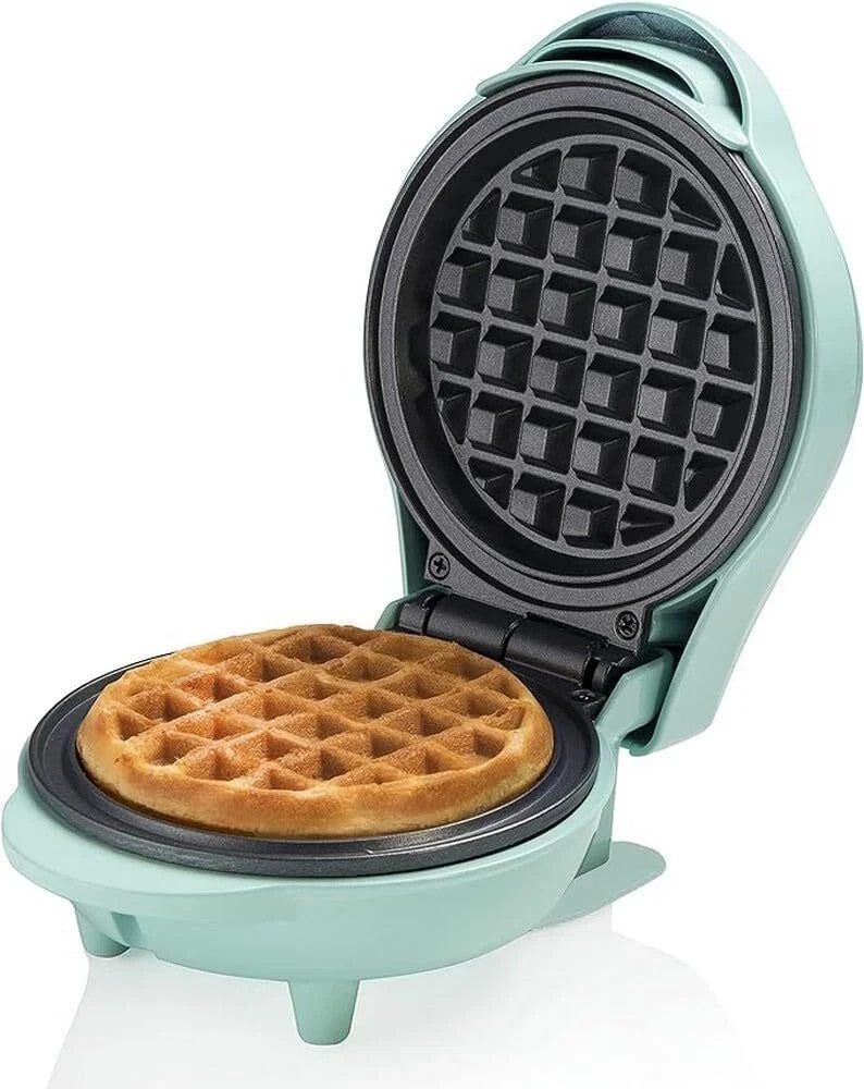 Bestron Sweet Dreams AMWE600G Mini-Waffeleisen 550 W – Temperaturregelung – Waffeln mit Ø 10 cm – Mint