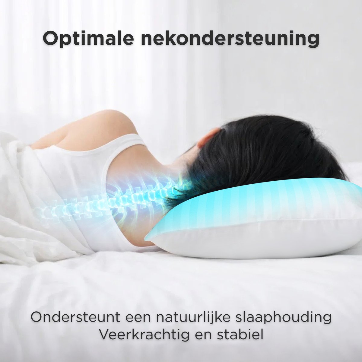 CozySense Kissen-Set, 2er-Pack – 50 x 70 cm – Weiß – Baumwollbezug – Weiche Mikrofaserfüllung