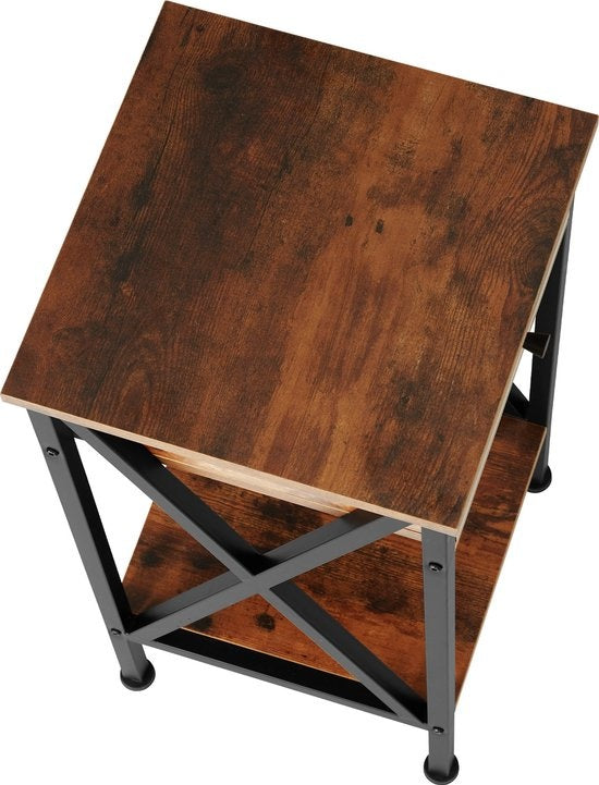 tectake - Beistelltisch Dayton - industriell - dunkelbraun - 35 x 35 x 70,5 cm - 404451