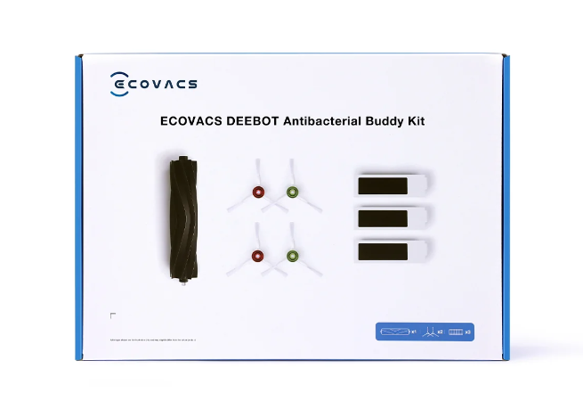 DEEBOT Antibacterial Buddy Kit T20 OMNI – 1x Gummibürste – 2 Sätze Seitenbürsten – 3 Sätze antibakterielle Filter