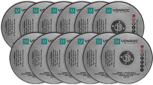 VONROC Trennscheiben-Satz - Ø 76 mm - 12 Stück - für VONROC AG507DC und universell kompatibel