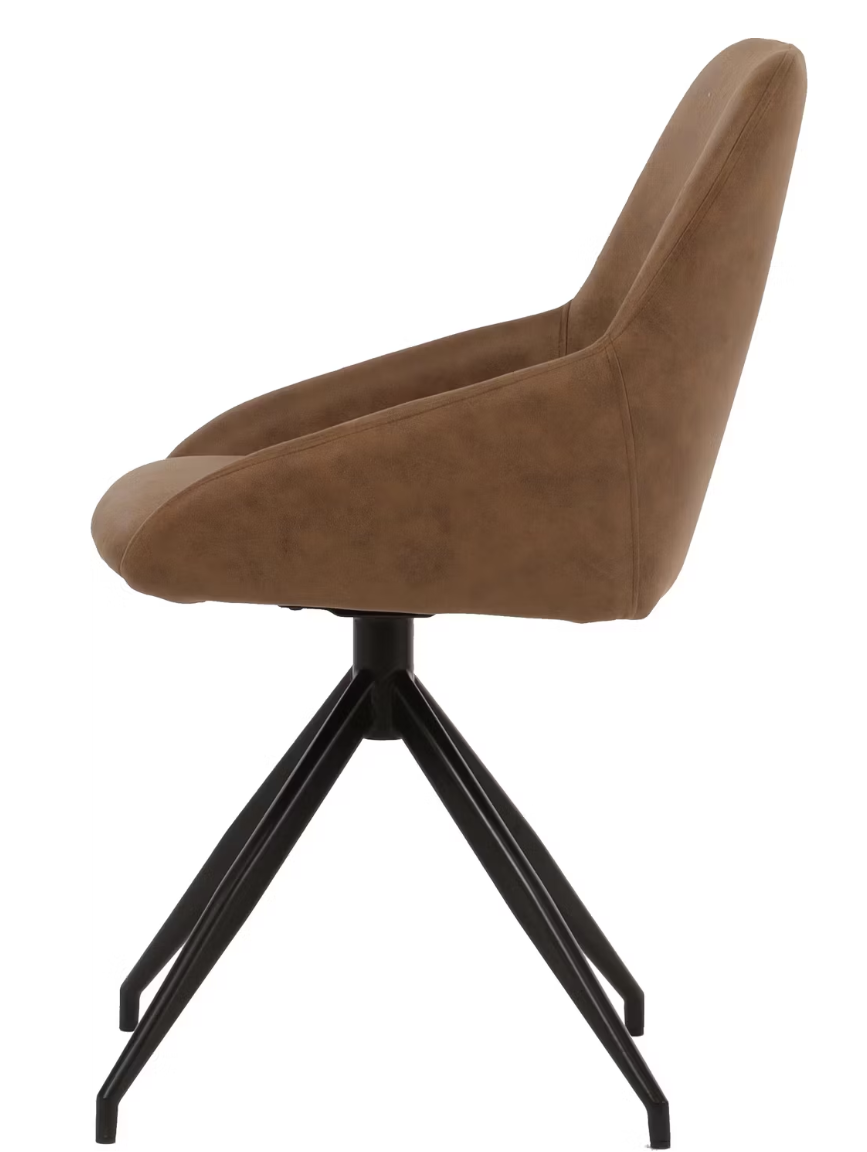 Dutchbone Laurel Esszimmer-Drehstuhl - 360° drehbar - 60 x 51 x 85 cm - Cognac