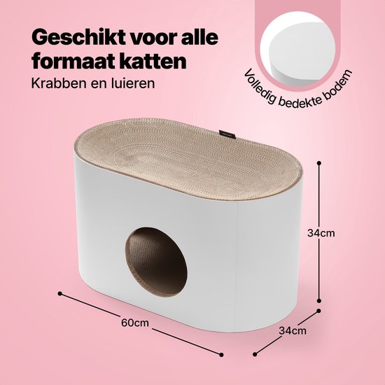 Jake und Jacky Kratzpappe für Katzen - Katzenhaus Pappe - Kratzbaum Pappe - Kratzkorb - Kratzbrett - Kratzmöbel - Kratzmatte Pappe - Katzenkorb - Katzenbett - 60x34x34cm