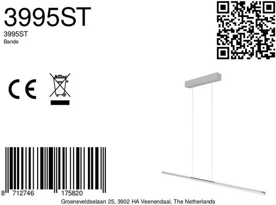 Steinhauer - Pendelleuchte - Bande - Stahl - Metall - Designleuchte - LED - 3995ST