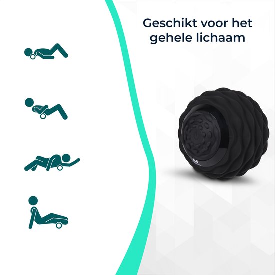 Massagerr® Vibrierender Massageball - Triggerpunkt-Ball - 4 Vibrationsstufen - Massageball - Moderner Lacrosse-Ball - Fußmassage - Massagerolle für Rücken, Füße, Schultern, Ganzkörper