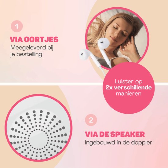 Vulpes Goods® BabyCare - Doppler Baby PRO - Baby-Herzmonitor - Fetal-Doppler - Herzschlag-Baby-Doppler - Echo-Gerät - Schwangerschaftsgeschenk - Pink - Inkl. Ultraschall-Gel und Ohrstöpsel