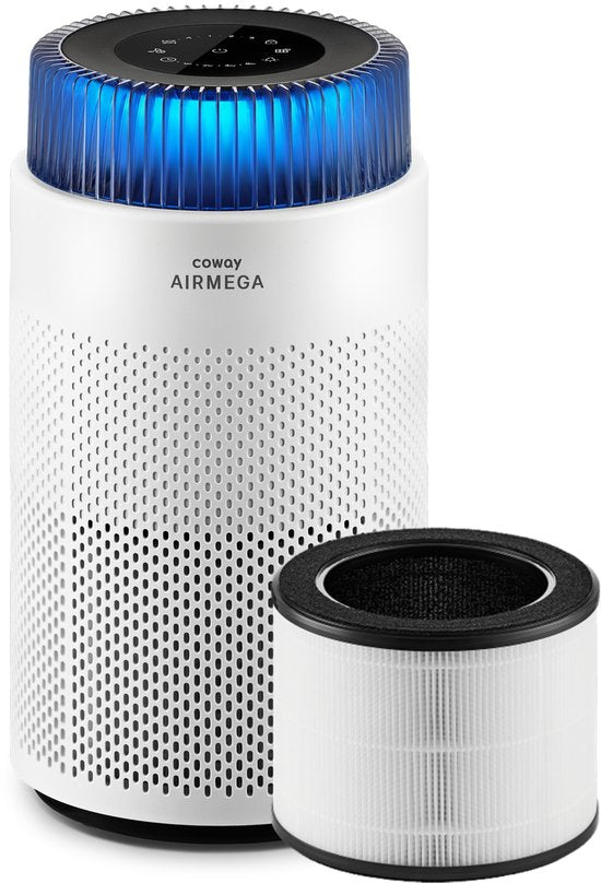Coway Airmega 100 Luftreiniger – Für Räume bis zu 63 m² – HEPA-Filter + Aktivkohlefilter – 244 m³/h – Gegen Staub, Pollen und Allergene – Flüsterleise (20 dB) – ECARF-zertifiziert – Luftreiniger –