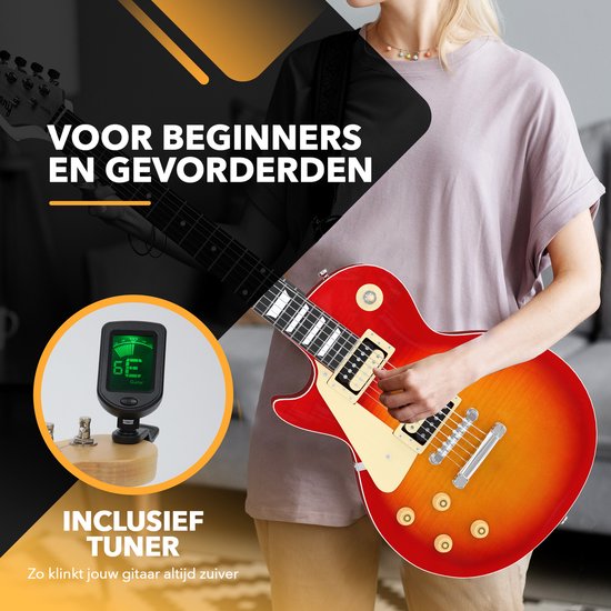 Finesse E-Gitarre mit Verstärker Rot/Orange