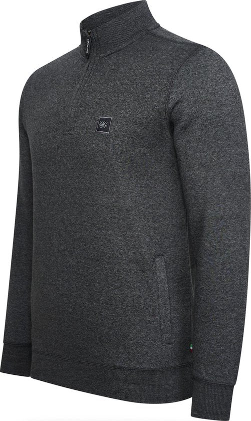 Cappuccino Italia – Herren-Pullover mit Reißverschluss, Anthrazit – Grau – Größe XXL