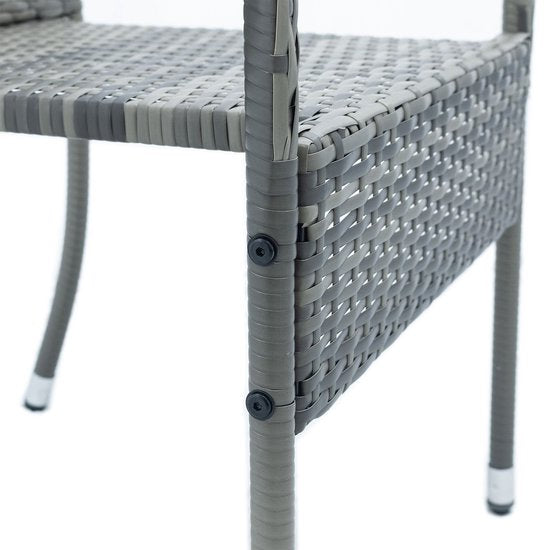 Polyrotan Gartenstühle Yoro - 4 Stück - Grau - Stapelbar