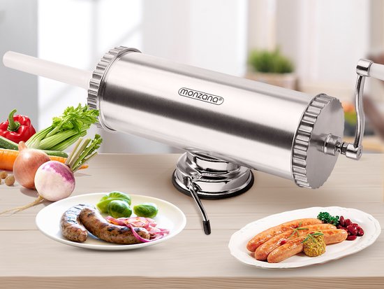 Wurstfüller, Wurstmacher, Wurstmaschine - 2,5kg Füllvolumen - Silber