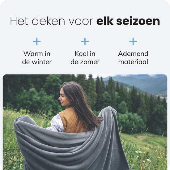 Luft Fleece Decke - 230x200cm - Extra groß und super weich - Kariert - Sofadecke - Fleece Kariert - Warme Decke für Sofa