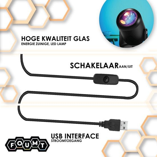 Foumt Sunset Lampe Rainbow S2 - Projektor - Sunset Projektorlampe - Sunset Lampe - Schwarz
