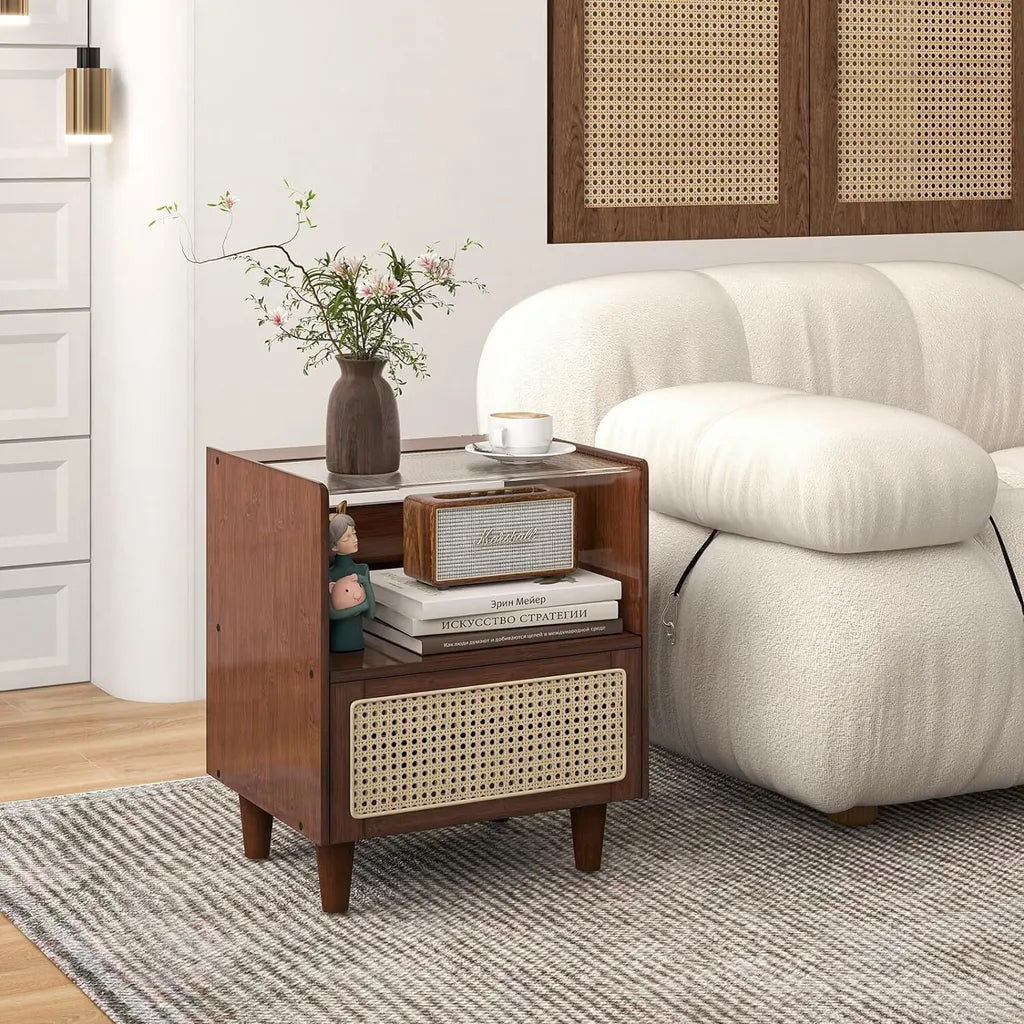 Coast Nachttische mit Schublade – 2er-Set – 43 x 35 x 50 cm – Braun
