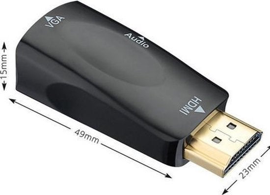 GarpexÂ® HDMI zu VGA Adapter mit Audio - HDMI zu VGA Kabel mit Audio - Full HD 1080p - Schwarz