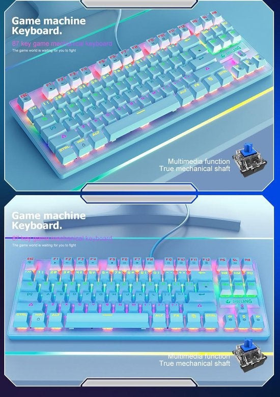 K2 RGB mechanische Gaming-Tastatur - Für Windows/Mac - 365 x 141 x 4 mm - Blauer Schalter