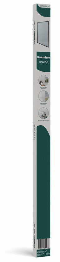 O'DADDY® Fenstergitter - 130x150 cm - Anpassungsfähiges Fliegengitter - Fiberglas - Insektenschutzgitter - Vielseitig und einfach zu montieren - Schwarz