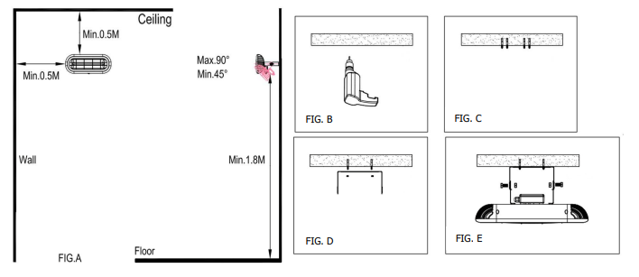 Kemper - Soleado Terrassen- und Balkonheizgerät - elektrisch - 2000W - hängend - IP65 - schwarz