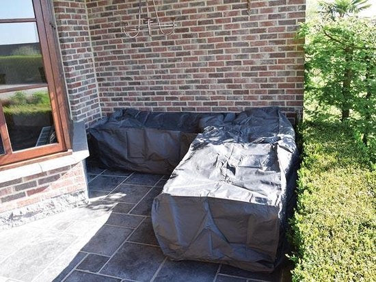Perel Outdoor-Abdeckung für Garten-Set, grau, L-Form, 250 cm x 250 cm x 70 cm