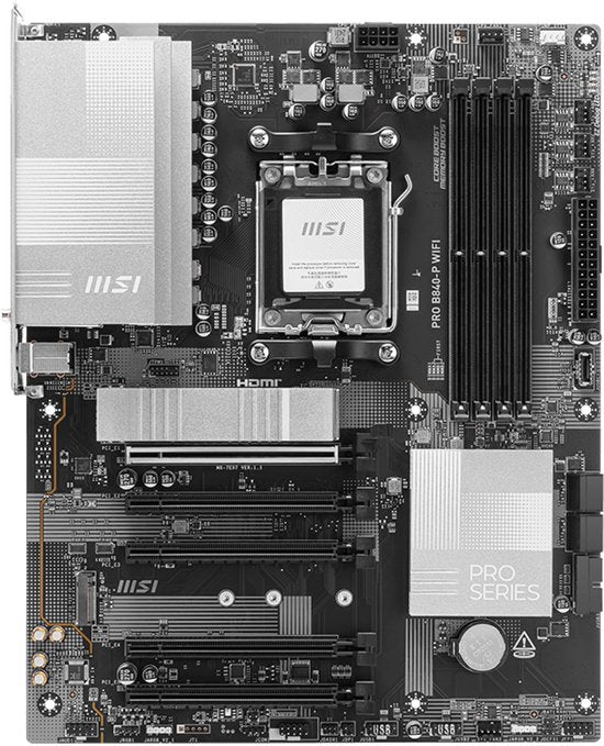 MSI PRO B840-P WIFI – ATX-Mainboard – Sockel AM5 – AMD B840 – DDR5 – Realtek 7.1 – Wi-Fi 7 – 2,5 Gb LAN
