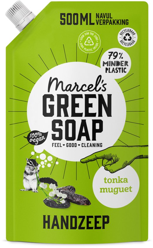 Marcel's Green Soap Handseife Nachfüllpackung – Tonka & Muguet – 500 ml