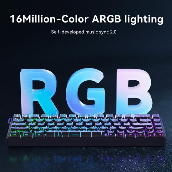 Ajazz AK680 V2 HE – 65 % kabelgebundene Gaming-Tastatur – magnetische Tasten – Hall-Effekt – Rapid Trigger – QWERTY – schwarze Konturlinie