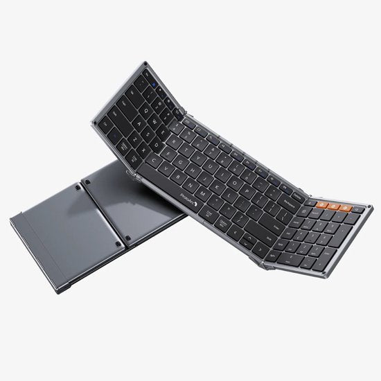 Faltbare Bluetooth Tastatur - Full Size - 105 Tasten - 3 Geräte - USB-C - Space Grau