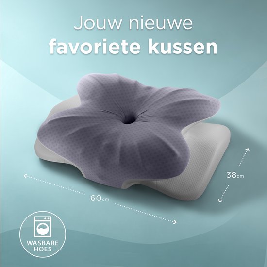 CozySense® Memory Foam Pillow - Ergonomisches Memory Foam Pillow - Schmetterlingskissen - Kopfkissen - Abnehmbarer und waschbarer Bezug - Seitenschläfer, Rücken- und Bauchschläfer