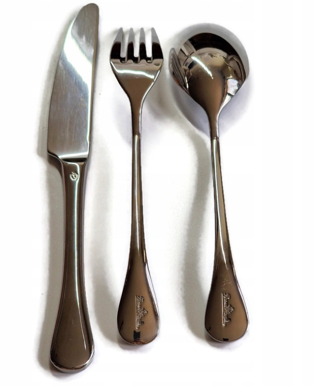Rosenthal Besteckset 3-teilig - Messer 22 cm, Gabel 20 cm, Löffel 20 cm - Edelstahl - Silbergrau
