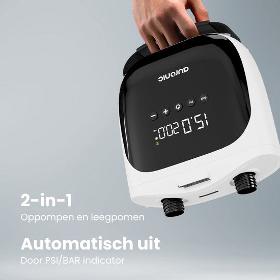 Auronic Elektrische SUP-Pumpe 12 V – 20 PSI – Luftpumpe für SUP-Board, Kajak, Luftmatratze und Zelt – Automatische Druckregelung – Aufpumpen & Ablassen – Weiß